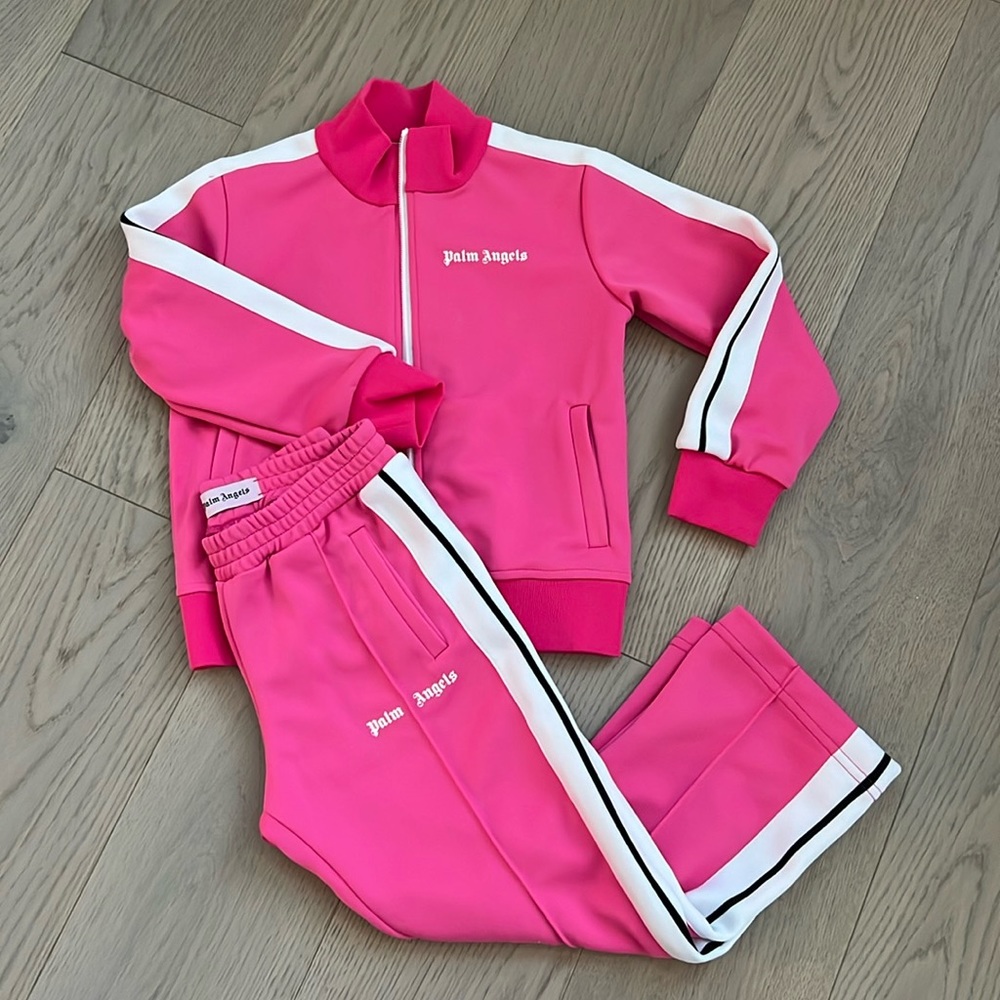 Palm angels kids pink tracksuit
